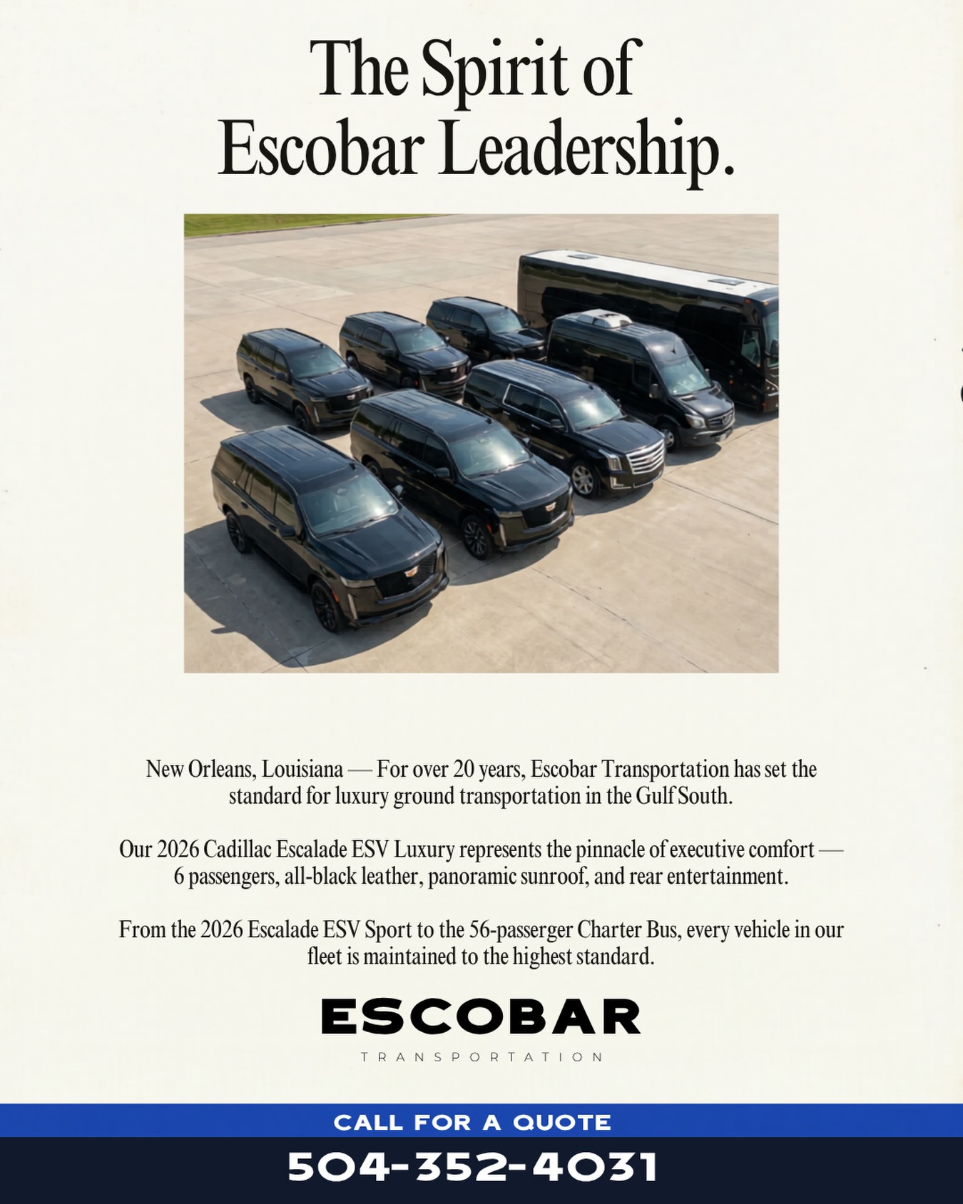Escobar Transportation Instagram post